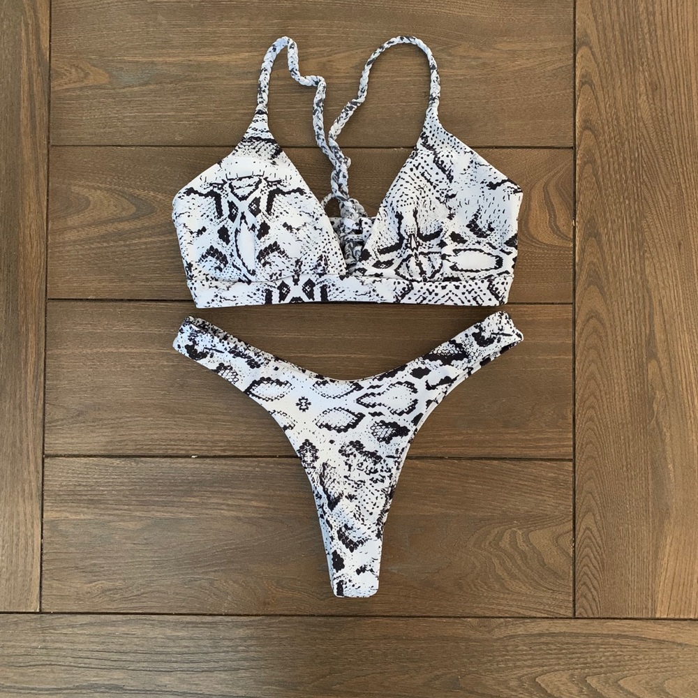 Black and white snakeskin SHEIN bikini